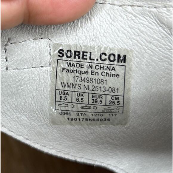 SOREL WOMENS 8.5 JOANIE II SANDAL ANKLE STRAP LEATHER WEDGE GRAY LEATHER ZIP - Picture 9 of 9